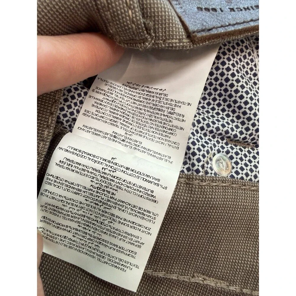 Brax Style Cooper Regular Fit Mens Pants 35 Tan Tri-Tone Flex Micro Check